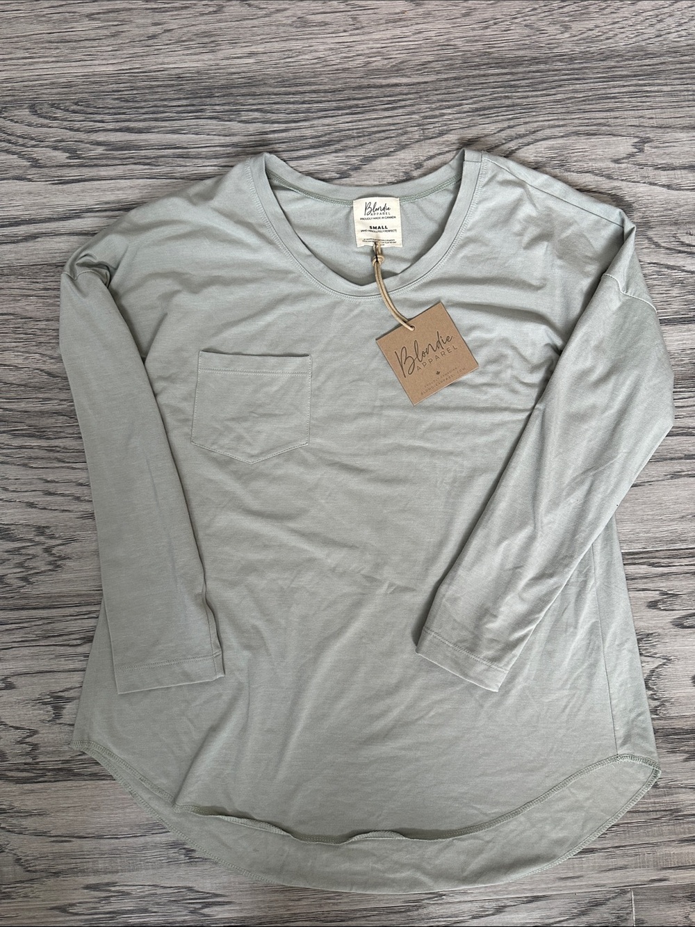 Blondie- Sage Long Sleeve Pocket Tee